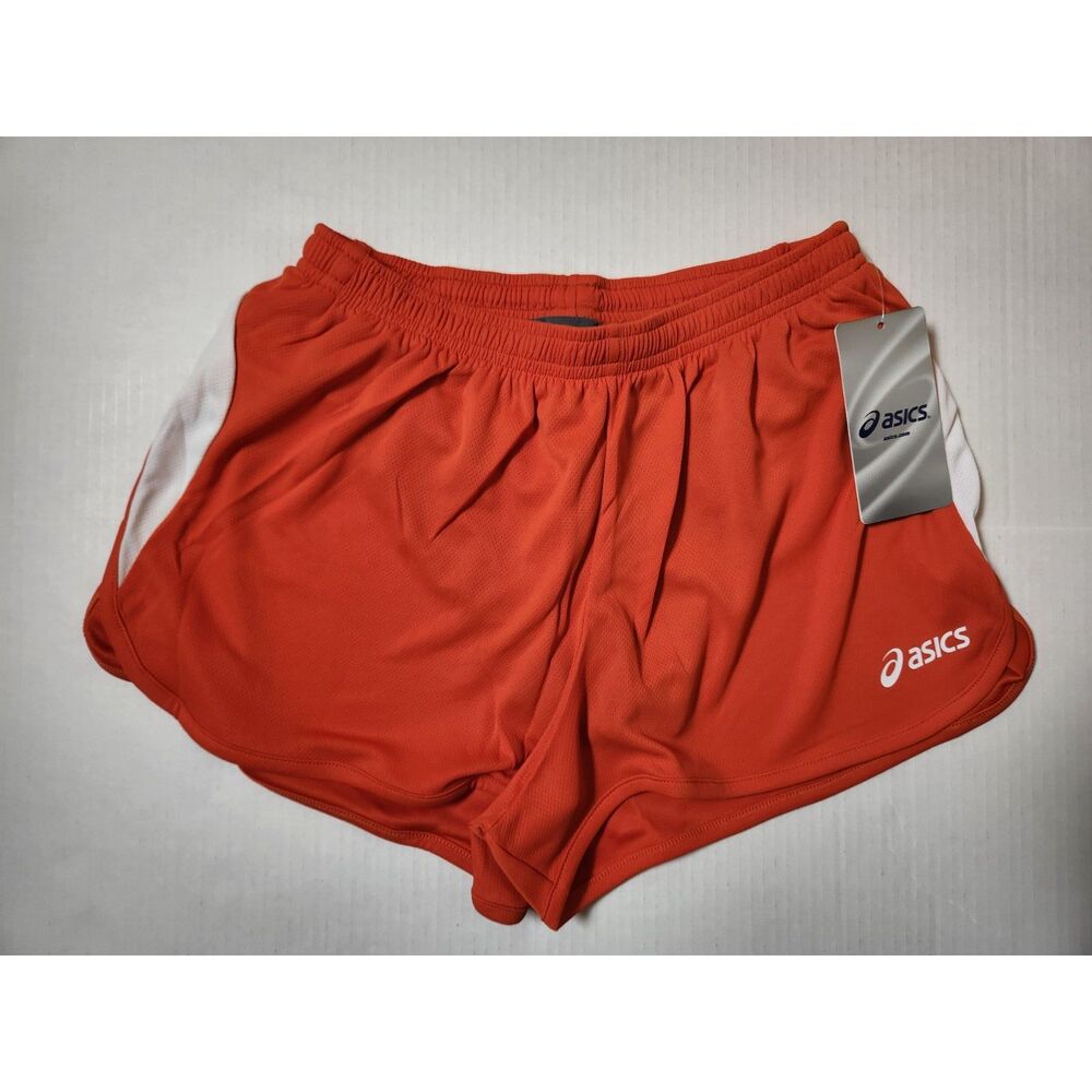 ASICS Womens Intensity 1/2 Split Running Shorts Orange Size Small